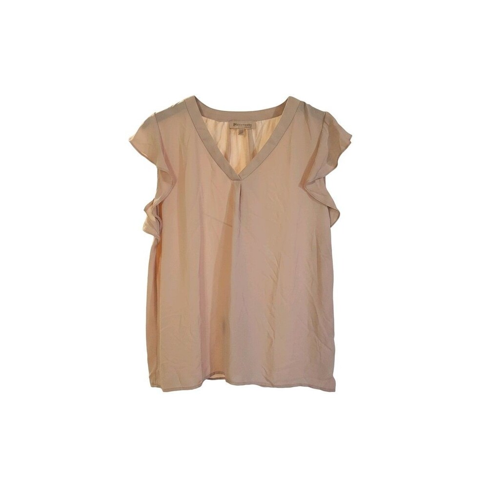 Philosophy Women's Republic Pink Cap Sleeve V-Neck Blouse Size Medium